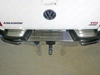 Накладка на задний бампер | VW AMAROK 2016- | Лист шлифованный "VOLKSWAGEN"
