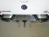 Накладка на задний бампер | VW AMAROK 2016- | Лист шлифованный "AMAROK"